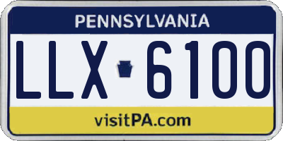 PA license plate LLX6100