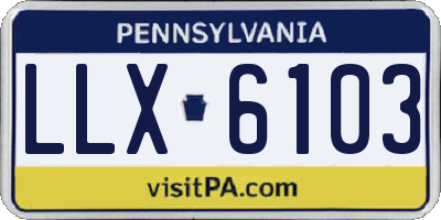 PA license plate LLX6103