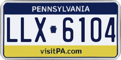 PA license plate LLX6104