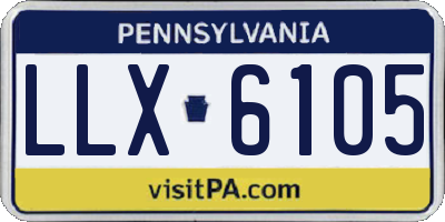 PA license plate LLX6105