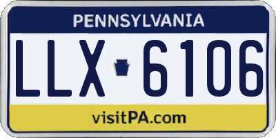 PA license plate LLX6106