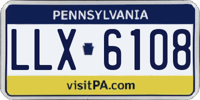 PA license plate LLX6108