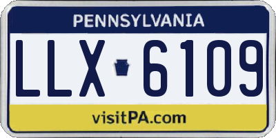 PA license plate LLX6109
