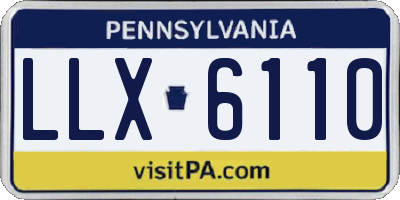 PA license plate LLX6110