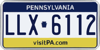 PA license plate LLX6112