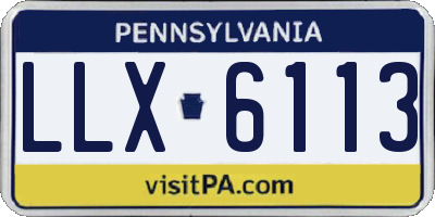 PA license plate LLX6113