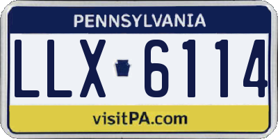 PA license plate LLX6114