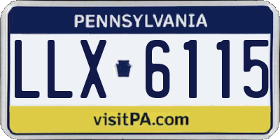 PA license plate LLX6115
