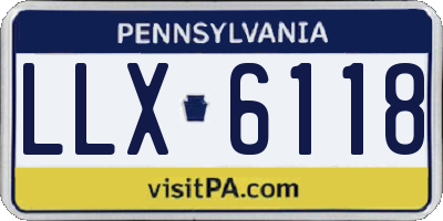 PA license plate LLX6118