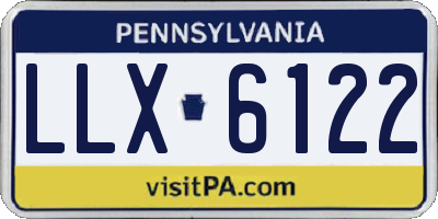 PA license plate LLX6122