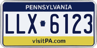 PA license plate LLX6123