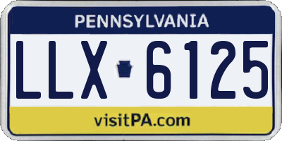 PA license plate LLX6125