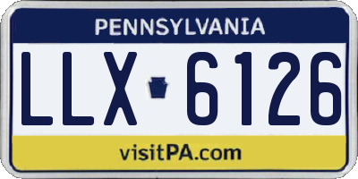 PA license plate LLX6126