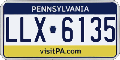 PA license plate LLX6135