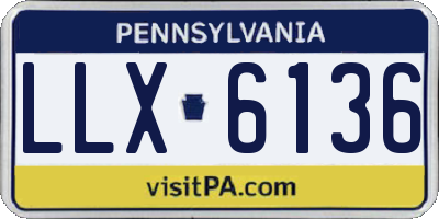 PA license plate LLX6136