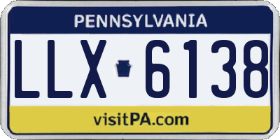 PA license plate LLX6138