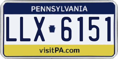 PA license plate LLX6151