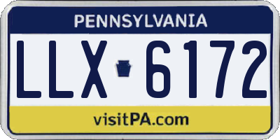 PA license plate LLX6172