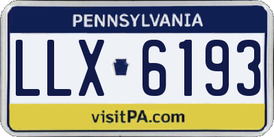 PA license plate LLX6193
