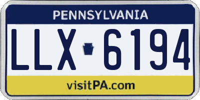 PA license plate LLX6194