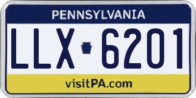 PA license plate LLX6201