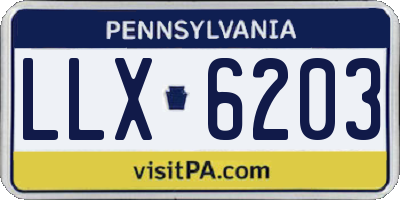 PA license plate LLX6203