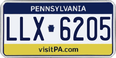 PA license plate LLX6205
