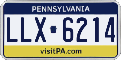 PA license plate LLX6214