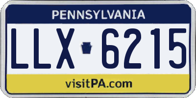 PA license plate LLX6215