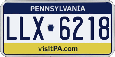 PA license plate LLX6218