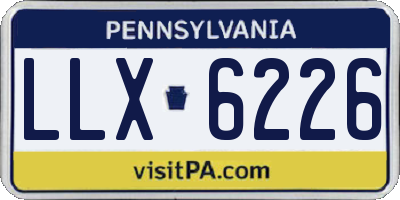 PA license plate LLX6226