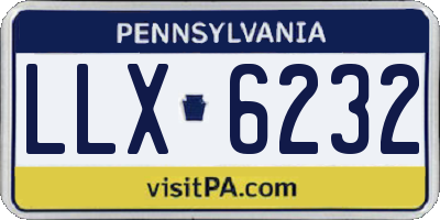 PA license plate LLX6232