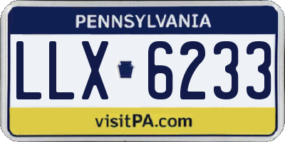 PA license plate LLX6233