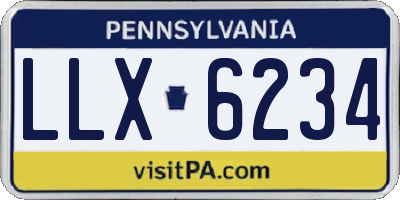 PA license plate LLX6234