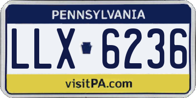 PA license plate LLX6236