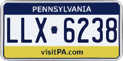 PA license plate LLX6238