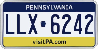 PA license plate LLX6242