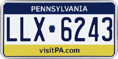 PA license plate LLX6243