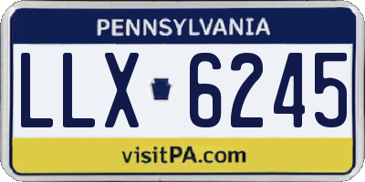 PA license plate LLX6245