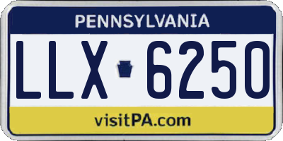 PA license plate LLX6250