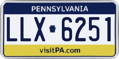PA license plate LLX6251