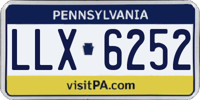 PA license plate LLX6252