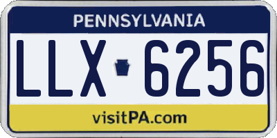 PA license plate LLX6256