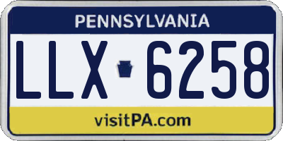 PA license plate LLX6258