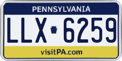 PA license plate LLX6259