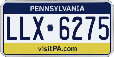 PA license plate LLX6275
