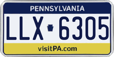 PA license plate LLX6305