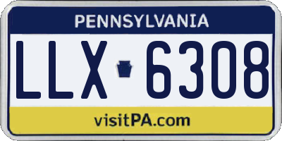 PA license plate LLX6308
