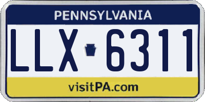 PA license plate LLX6311