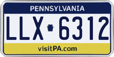 PA license plate LLX6312